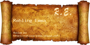 Rehling Emma névjegykártya